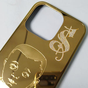 Logotipo de talla profunda y funda de lujo con diamantes, placa de cubierta de metal, funda de teléfono inferior para PC, fundas para teléfonos móviles - Product Image 4