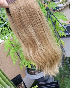 Nouvelle perruque chapeau de conception innovante, pré-coupée, à couches, en cheveux humains Remy traités de qualité supérieure, vierges européens, <span class=keywords><strong>blond</strong></span> clair brun, densité moyenne 150% - Product Image 6