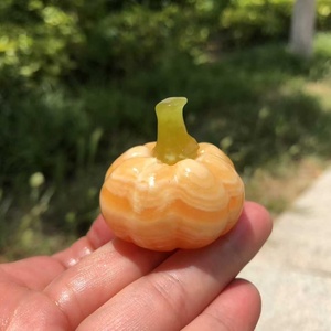 Local Stock Yellow Quartz Pumpkin Carving Natural Crystal Hand Carved Healing Home Decor Collection Folk <b>Art</b> Jiangsu Crystalhola - Product Image 1