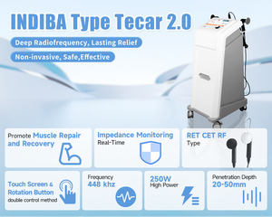 Appareil de thérapie Tecar CET RET vertical 448 kHz à contrôle numérique, avec pièce à main ergonomique, pour la récupération sportive et en salle de sport, et le soutien technique - Product Image 3