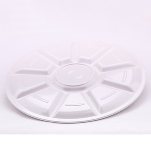 Plateau rond TaiYuan à dix compartiments, 330 mm, blanc, en mélamine, pour servir des en-cas et des fruits secs, usage hôtelier - Product Image 3