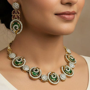 Jewel Emarket Classic Austrian Stone <b>Statement</b> <b>Necklace</b> Set -12731590WH - Product Image 2