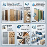 Porte coulissante insonorisée en mélamine couleur personnalisée pour chambre d'hôtel, idéale pour projets scolaires