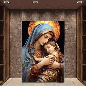 <span class=keywords><strong>Vierge</strong></span> Marie tenant l'enfant Jésus-Christ, aquarelle, art mural moderne, impressions acryliques, 50x60cm, encadré, décoration intérieure - Product Image 2