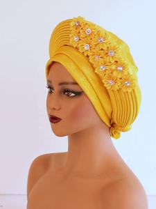 Nuevo Turbante Nigeriano Pre-Hecho para Mujer, Pañuelo Africano para la Cabeza, Gorro de Moda, 2024 - Product Image 2