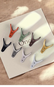 Clothing hanger - Nordic grey horn-shaped clothing hanger for use in bathroom closet door wall-mounted <b>clothes</b> hanger - Product Image 4