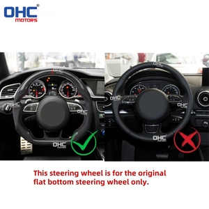 Volant en fibre de carbone véritable à fond plat, en stock aux États-Unis, pour Audi A3 A4 A5 Rs3 Rs4 Rs5 Rs6 <span class=keywords><strong>Rs7</strong></span> S3 S4 S5 Sq5 2012-2016 - Product Image 5
