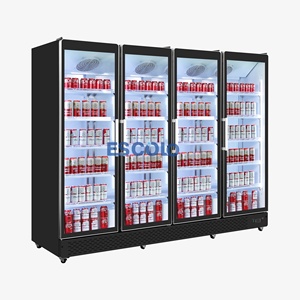 Stand Cabinet Commercial Refrigerator 4 Glass Door <b>Drink</b> <b>Cooler</b> Digital Control Automatic Defrost for Supermarket Factory Direct - Product Image 2