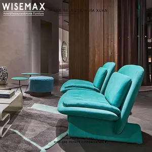 WISEMAX 가구 현대 럭셔리 덮개를 씌운 휴식 안락 의자 거실 가구를위한 부드러운 패브릭 레저 의자