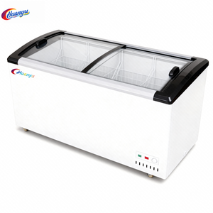 <span class=keywords><strong>Vitrine</strong></span> de réfrigérateur d'affichage de crème glacée à température unique à dessus en verre personnalisé bon marché de vente chaude - Product Image 1