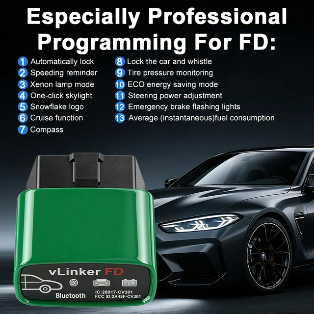 Vgate VLinker FD ELM327 FORScan for Ford Scan Bluetooth 4.0 WIFI ELM 327 OBD2 Car Diagnostic Auto Tool OBD 2 Scanner J2534