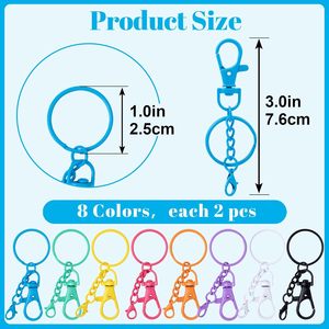 Winsyison – Lot de crochets pivotants colorés avec porte-clés, petits fermoirs mousquetons en alliage, clips de porte-clés robustes, crochets pour clés C - Product Image 2