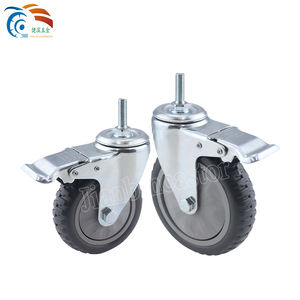 Werkseitig 3/4/5 Zoll Industrie wagen Lenk rolle Last gewicht 60/70/80 kg PVC Mittelschweres Lenk rollen mit Bremse - Product Image 2