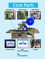 Machine d'étiquetage automatique de sacs plats de bureau 100-200 pièces/min avec alimentateur automatique pour cartes, étiquettes plates et Doypack