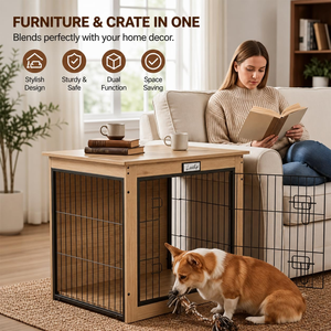Cage à chien multifonctionnelle en bois, niche pour chien, meuble pour animaux de compagnie, maison pour chien à vendre - Product Image 2