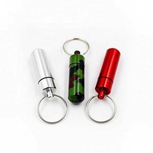 Hot Sale Keychain Pill Holder Aluminum Mini Metal Pill Earplug Capsule Holder Keychain Containers with Customized logo - Product Image 1