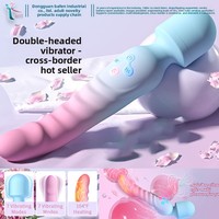 Masturbateur vibrant double tête chauffant en ABS et silicone, rechargeable, pour femme, jouet sexuel pour adultes, usage quotidien, modèle d'exportation