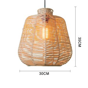 Suspension d'abat-jour en rotin tissé à la main pour décoration intérieure luminaire de plafond naturel pour salon salle à manger - Product Image 6
