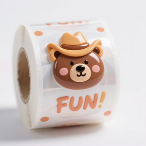 Pegatina Adhesiva de Resina Epoxi con Diseño de Dibujos Animados Personalizados, Calcomanías Epoxi Redondas con Logotipo en Forma de Domo, Resistentes al Agua - Product Image 5