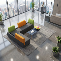 Ensemble de canapés modulaires en tissu à dossier haut et design rotatif pour la maison et le bureau, offrant un confort et un style optimaux