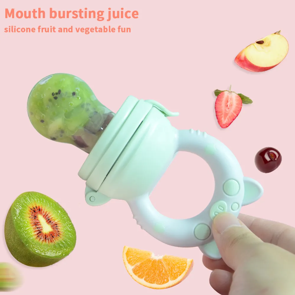 BPA free silicone baby bite bite fruit and vegetable food supplement silicone nipple training teether food feeder