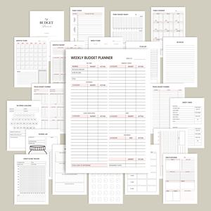 Entrega rápida Diario de planificación financiera Personalizado 12 meses Bill Tracker Cuadernos Planificador de presupuesto en espiral sin fecha con pegatinas - Product Image 5