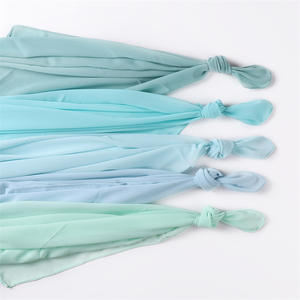 Nouveau style, foulard long en mousseline de soie de couleur unie pour femmes, été, serviette à bulles, couvre-chef en perles, cheveux - Product Image 5