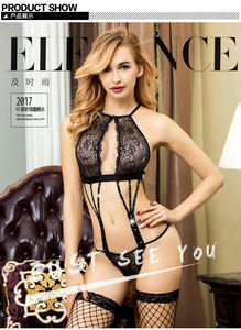 Biancheria intima erotica da donna calda fantasia di mezzanotte vedere attraverso il Set di Lingerie in pizzo taglia libera nero tentazione Sexy Lingerie - Product Image 4