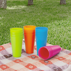 Haixing all'ingrosso <span class=keywords><strong>580</strong></span> <span class=keywords><strong>ml</strong></span> colorato impilabile riutilizzabile bevanda fredda acqua birra caffè tazza da <span class=keywords><strong>t</strong></span>è set di tazze di plastica - Product Image 3