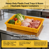 Boîtes de rangement empilables en plastique de qualité alimentaire, étanches et durables, pour la logistique de viande, poisson, fruits, pain
