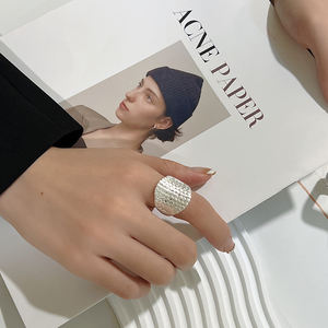 TongLing-Anillo de dedo de Superficie cepillada para chica, sin níquel, textura vintage, gótico, punk, venta al por mayor - Product Image 5