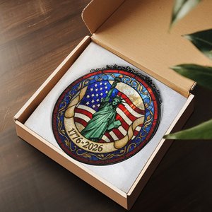 Atrapasueños de Vidrio Estampado con Diseño de la Estatua de la Libertad, Conmemoración del 250 Aniversario de EE. UU., 1776-2026, para Colgar en la Pared - Product Image 4