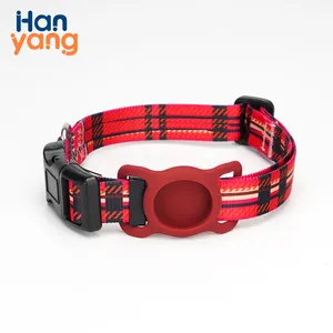 HanYang Custom Print Air Dog Collar Air Cat Tag collare Nylon riflettente regolabile Airtag Cat Collar Holder con Air Tag