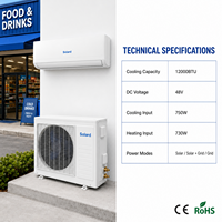 Climatiseur solaire hybride 12000 BTU, onduleur DC, mural, pour usage domestique, compresseur SANYO à double rotation, refroidissement et chauffage, 80-380V