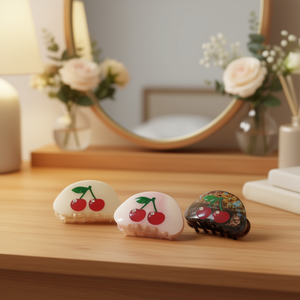 Pinzas para el pelo Z Cherry de 8 cm, acrílicas, decorativas, para mujer, estilo casual y dulce - Product Image 2