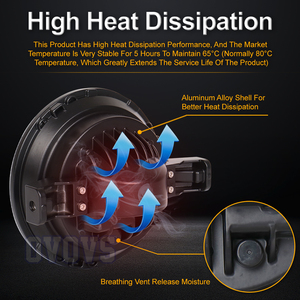 OVOVS-<span class=keywords><strong>Phare</strong></span> LED <span class=keywords><strong>rond</strong></span> de 7 pouces avec support pour moto Harley Honda Suzuki Yamaha <span class=keywords><strong>Kawasaki</strong></span> Cafe Racer Chopper Bobber - Product Image 4