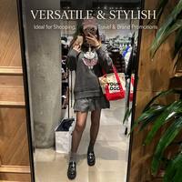 Sac fourre-tout réutilisable en toile pour le commerce extérieur avec votre logo, sac personnalisé pour femme, sacs de courses en coton avec logo brodé