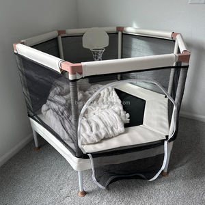 טרמפולינה מיני משושה 60 אינץ' של זושיין קידס טויס עם רשת הגנה, משטח ריבאונד, לפעילות גופנית בחוץ ובפנים, לבית, לפארק, מיטת קפיצה - Product Image 2