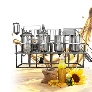 Home Use Food Oil Refining Machine Sunflower Seed and Walnut Oil Refinery with Engine and Pump Core Components Cooking Oil 960