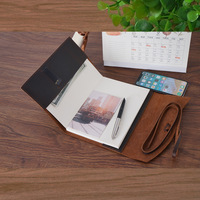 Carnet de notes A5 A6 en cuir pleine fleur, couverture rigide en cuir de vachette, idéal pour les voyages