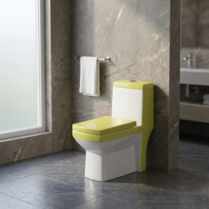 Nuevo Modelo de Inodoro de Cerámica Decorativa Roja de Una Pieza, Sifónico, con Sifón en S, Montado en el Suelo - Product Image 4