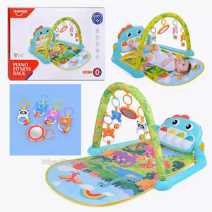 Huanger dinosaurio bebé juego Mat música bebé juego Mat gimnasio Fitness Rack bebé gimnasios y tapetes con colgante Ratt - Product Image 1
