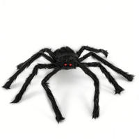 Araña Gigante de Terciopelo Sin Pelusa, Decoración de Halloween, Accesorios para Telarañas Triangulares, Set para Suministros Profesionales de Fiestas