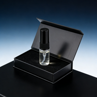 Flacon de parfum miniature en verre personnalisé avec logo, échantillon de parfum 1 ml 2 ml 3 ml, flacon vaporisateur de parfum de poche avec boîte d'emballage en papier