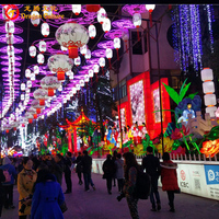 Grandes lanternes traditionnelles chinoises rouges, lanterne chinoise led, auvent, couloir pour terrain de jeu