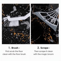 Balai Magique Multifonctionnel avec Manche Détachable, Conception de Rangement Suspendu, Balai-essuie-glace pour Éliminer les Cheveux, Nettoyant Ménager à l'Eau et à la Mousse