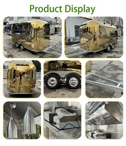 Concession de remorque OEM Commercial OEM Food extérieur Camion de rue mobile Chariot de fast-food doré à vendre - Product Image 5