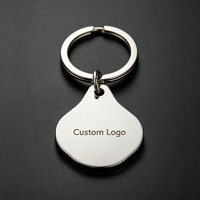 Porte-clés en acier inoxydable personnalisés en gros, pendentifs étanches gravables au laser, porte-clés en métal avec logo personnalisé pour souvenirs