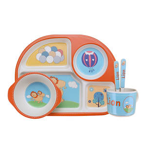 Juego de vajilla para niños, plato separador de platos de bambú, <span class=keywords><strong>bonito</strong></span> regalo de promoción - Product Image 5