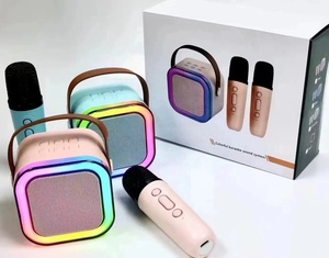 Promotional Gift <strong>Cheap</strong> Mini Portable <strong>Karaoke</strong> Speaker With 2 Wireless Mics - Product Image 4